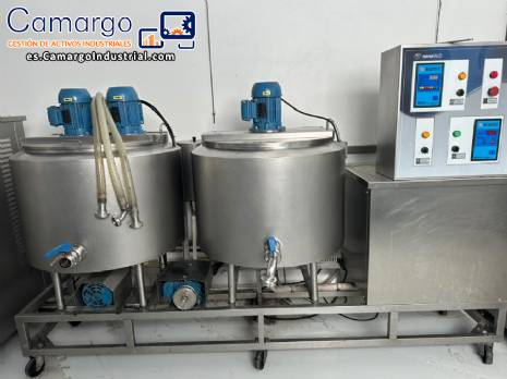 Planta de pasteurizaci�n BRASFRIO, unidad de maduraci�n, para helados, a�a� y productos l�cteos.