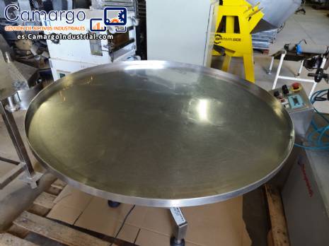 Mesa clasificadora acumuladora giratoria de acero inoxidable de 1100 mm