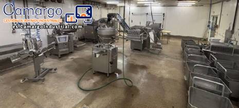 Planta industrial/planta de procesamiento refrigerado para deshuesar y procesar carnes y embutidos.