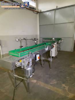 Cinta transportadora lineal con curva de 7 metros