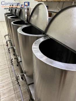 Tanques mezcladores y batidores de acero inoxidable con refrigeracin para jarabes de helado