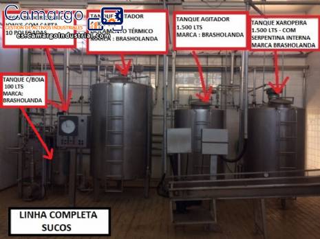 L�nea completa para pasteurizaci�n de producci�n y llenado de jugo